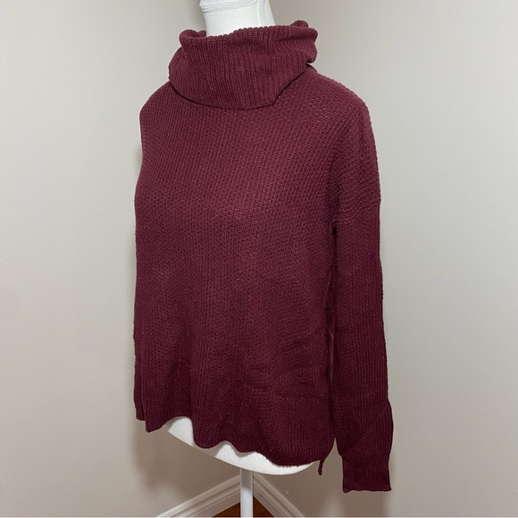 Madewell Burgundy Turtleneck Knit Sweater xsmall - Picture 3 of 12